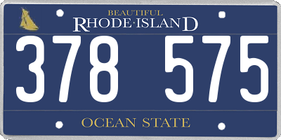 RI license plate 378575
