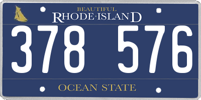 RI license plate 378576