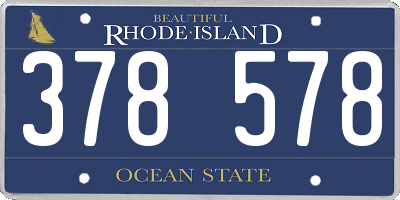 RI license plate 378578