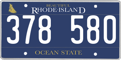 RI license plate 378580