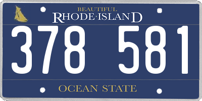 RI license plate 378581