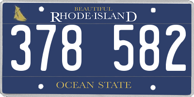 RI license plate 378582