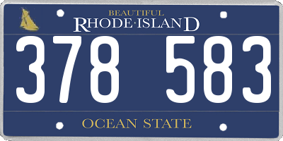 RI license plate 378583