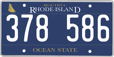 RI license plate 378586