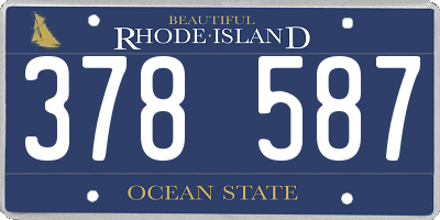 RI license plate 378587