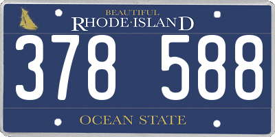 RI license plate 378588