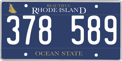 RI license plate 378589