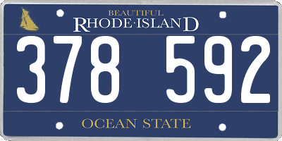 RI license plate 378592