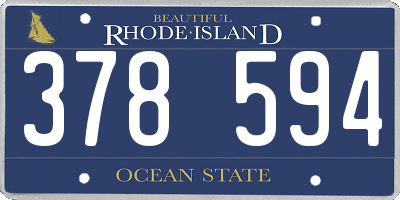 RI license plate 378594