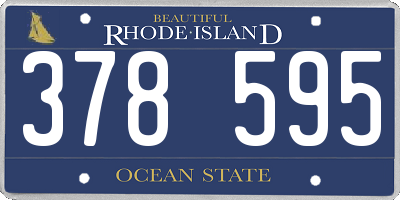 RI license plate 378595