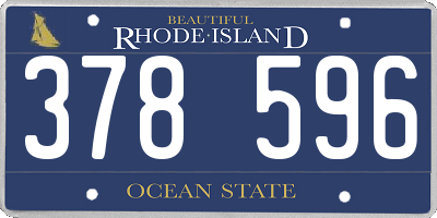 RI license plate 378596