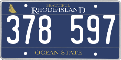 RI license plate 378597