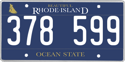 RI license plate 378599