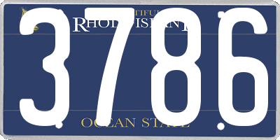 RI license plate 3786