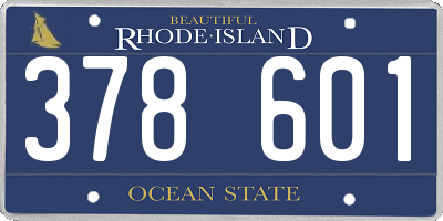 RI license plate 378601