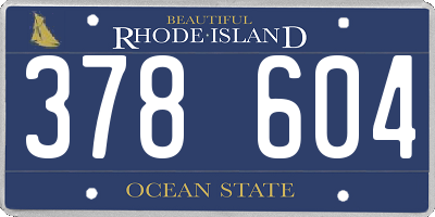 RI license plate 378604