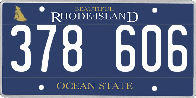 RI license plate 378606