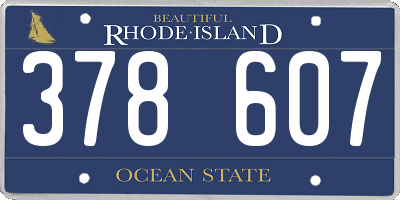 RI license plate 378607