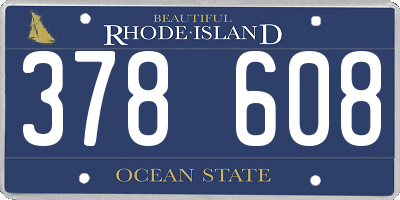 RI license plate 378608