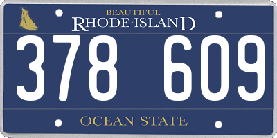 RI license plate 378609