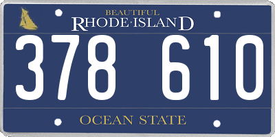 RI license plate 378610