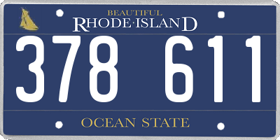 RI license plate 378611