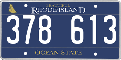 RI license plate 378613