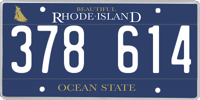 RI license plate 378614