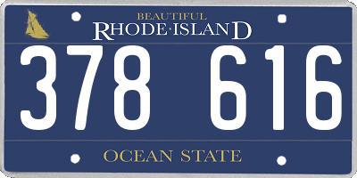 RI license plate 378616