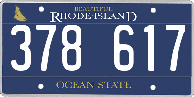 RI license plate 378617
