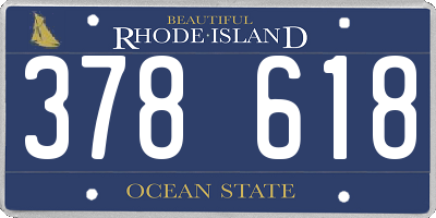 RI license plate 378618