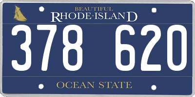 RI license plate 378620