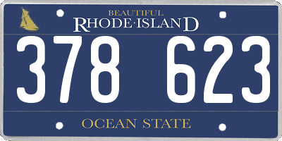 RI license plate 378623