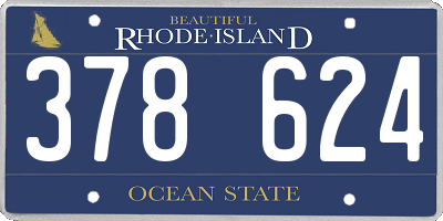 RI license plate 378624