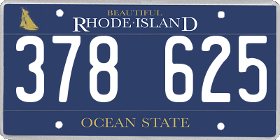 RI license plate 378625
