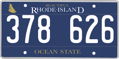 RI license plate 378626