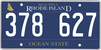 RI license plate 378627