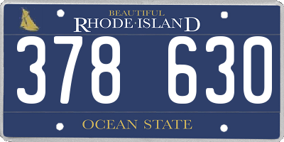 RI license plate 378630