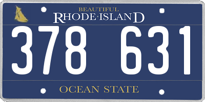 RI license plate 378631