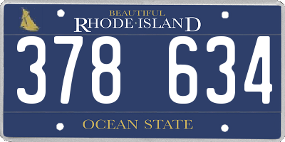 RI license plate 378634