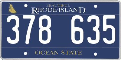 RI license plate 378635