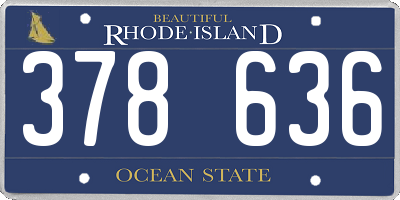 RI license plate 378636