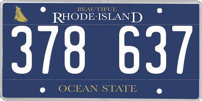 RI license plate 378637