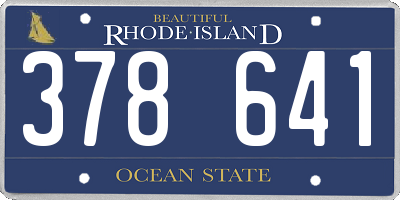 RI license plate 378641