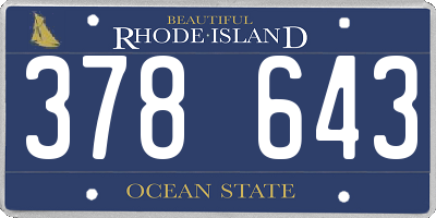 RI license plate 378643