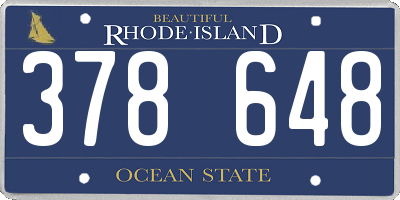RI license plate 378648