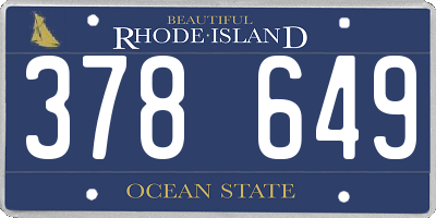 RI license plate 378649