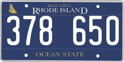 RI license plate 378650