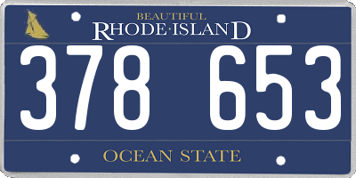 RI license plate 378653