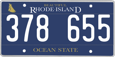 RI license plate 378655